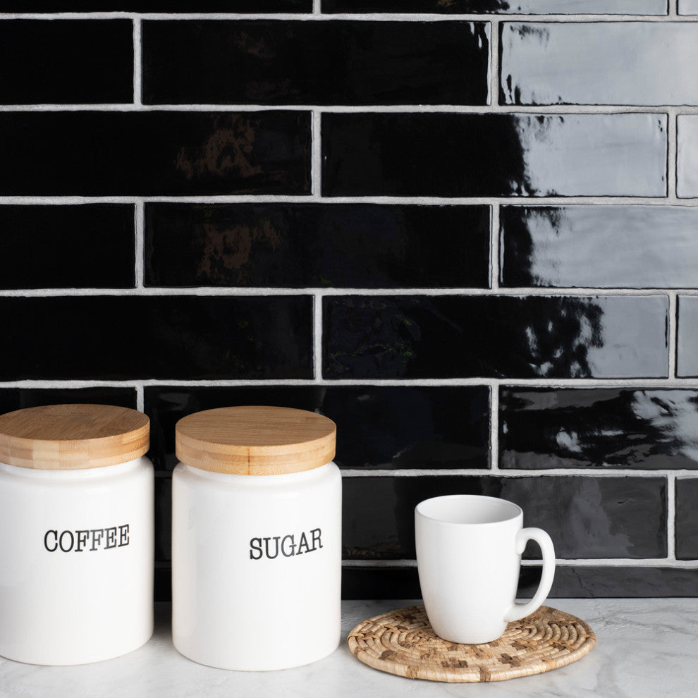 Chester Ceramic Wall Tile, Nero