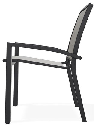 Kendall Sling Stackable Outdoor Dining Chair, Storm/Black