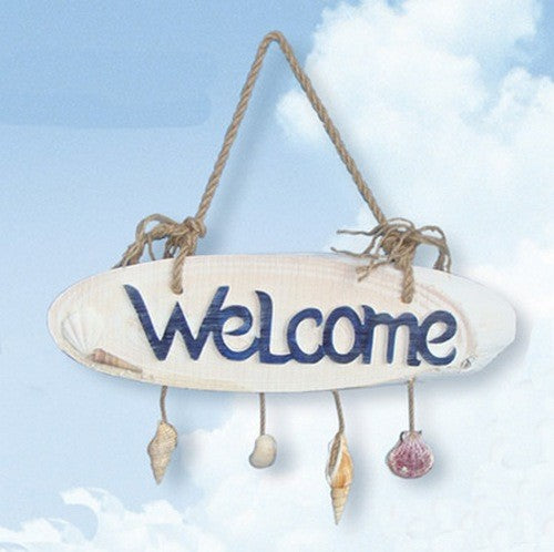 Welcome Plaque With Seashells