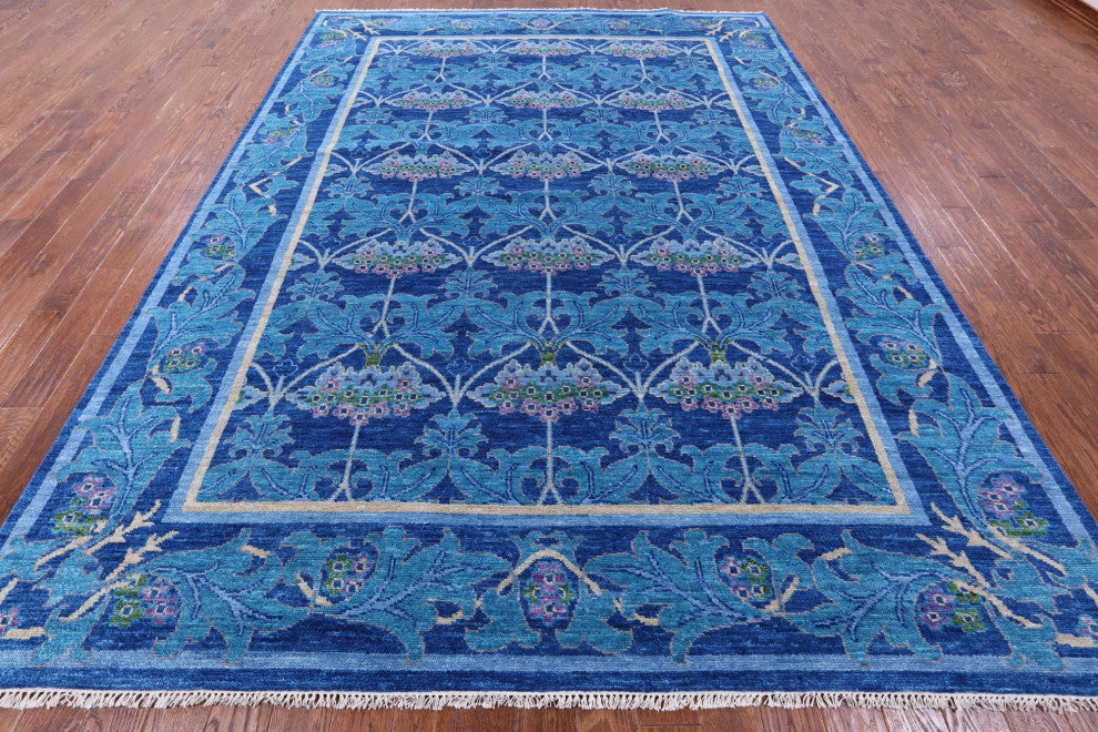 Hand Knotted William Morris Wool Rug 9' 1" X 12' 2" - Q13604