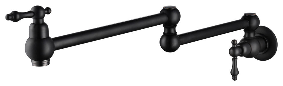 Wellfor Wall Mount Pot Filler Kitchen Faucet With 4 GPM Flow Rate, Matte Black