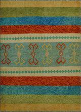 Balochi Anllela Blue/Rust Rug, 4'11x6'7