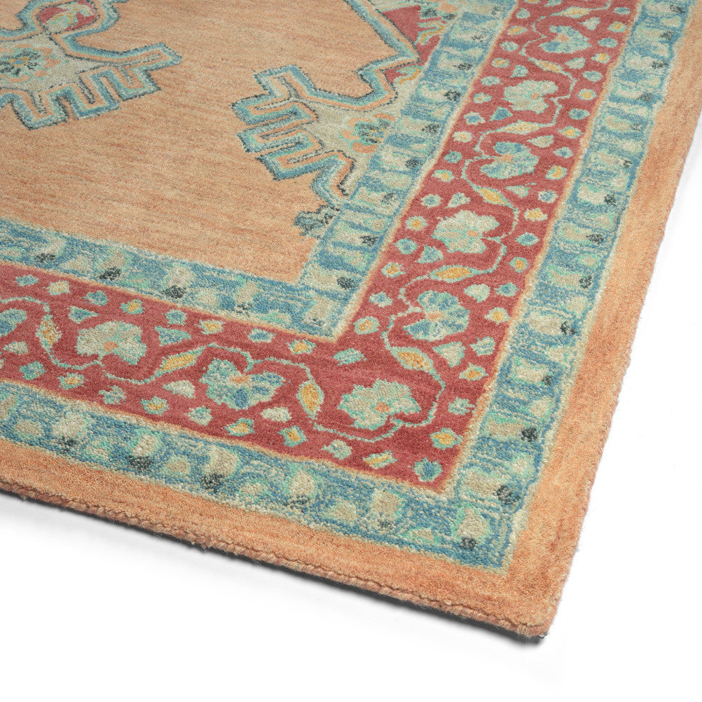 Charlotte Collection Peach 4'' x 6'' Rectangle Indoor Area Rug