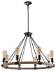 Modern Farmhouse Wagon Wheel Light Fixture, 8 Light