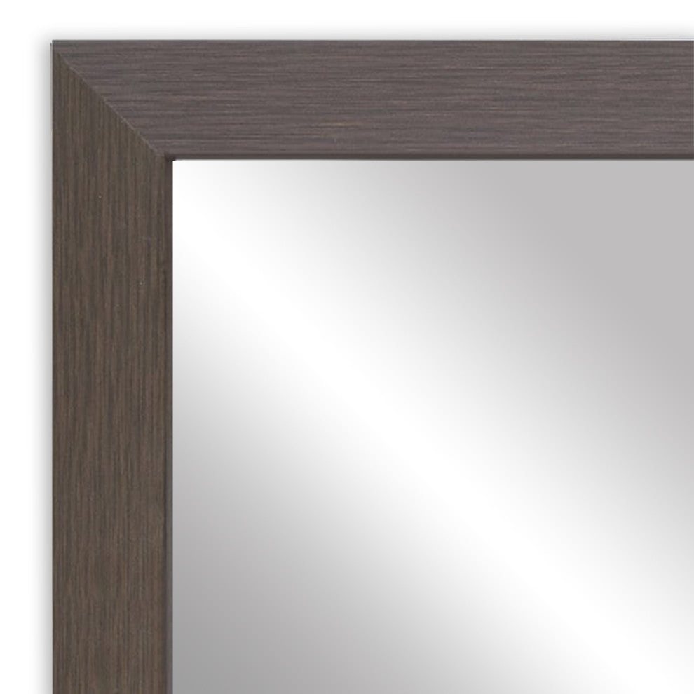 Meade Framed Wall Mirror, Espresso Textured, 28"x24"