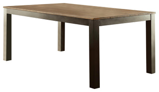 Furniture of America Landon Wood 7-piece Dining Set in Beige and Black