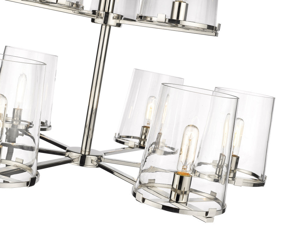 Z-LITE 3032-9PN 9 Light Chandelier, Polished Nickel