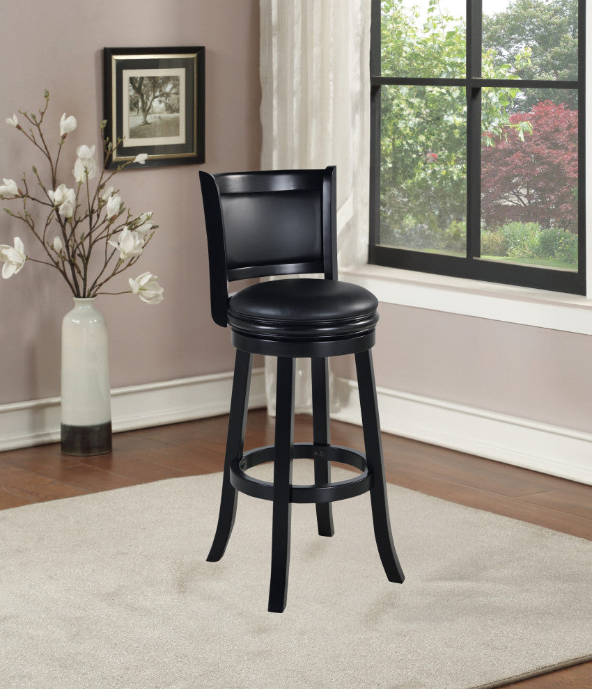 Boraam Augusta 34" Extra Tall Swivel Bar Stool, Black