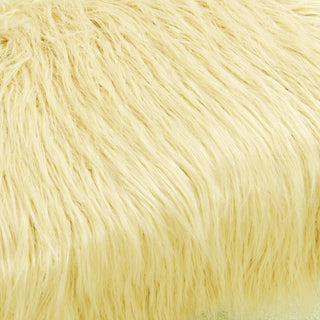 Mongolian Fur Ottoman, Pineapple Slice, 19''x13''x17''