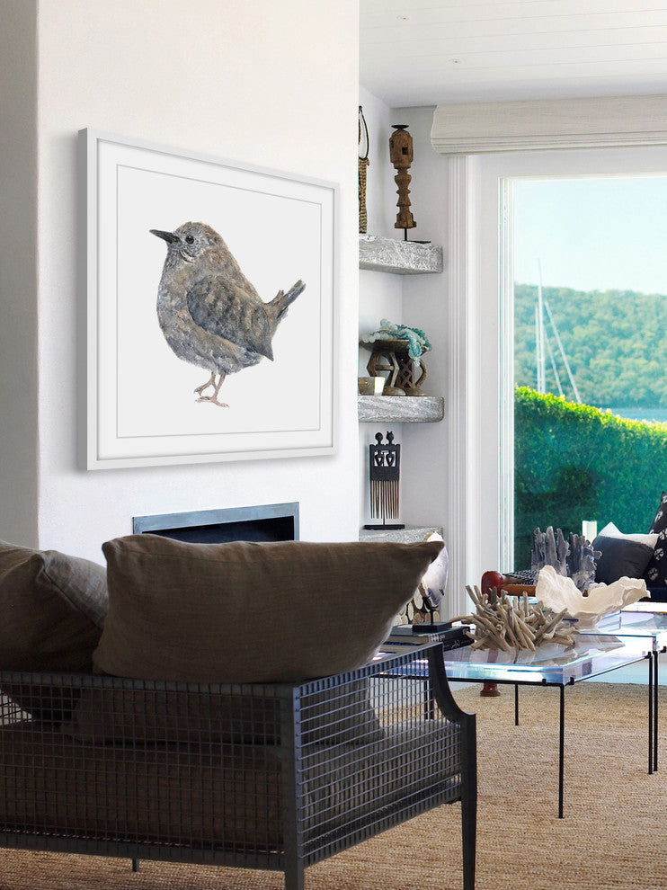 Marmont Hill, "Wren Bird" by Thimble Sparrow Framed Painting Print, 32x32