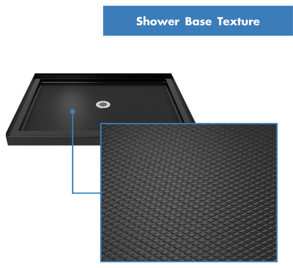 SlimLine 36"x36" Single Threshold Shower Base, Black Finish