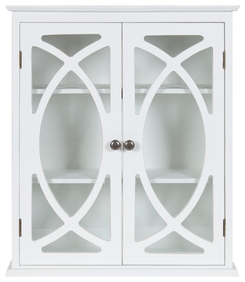 Quinlan Decorative Wood Wall Cabinet, White 24x8x28