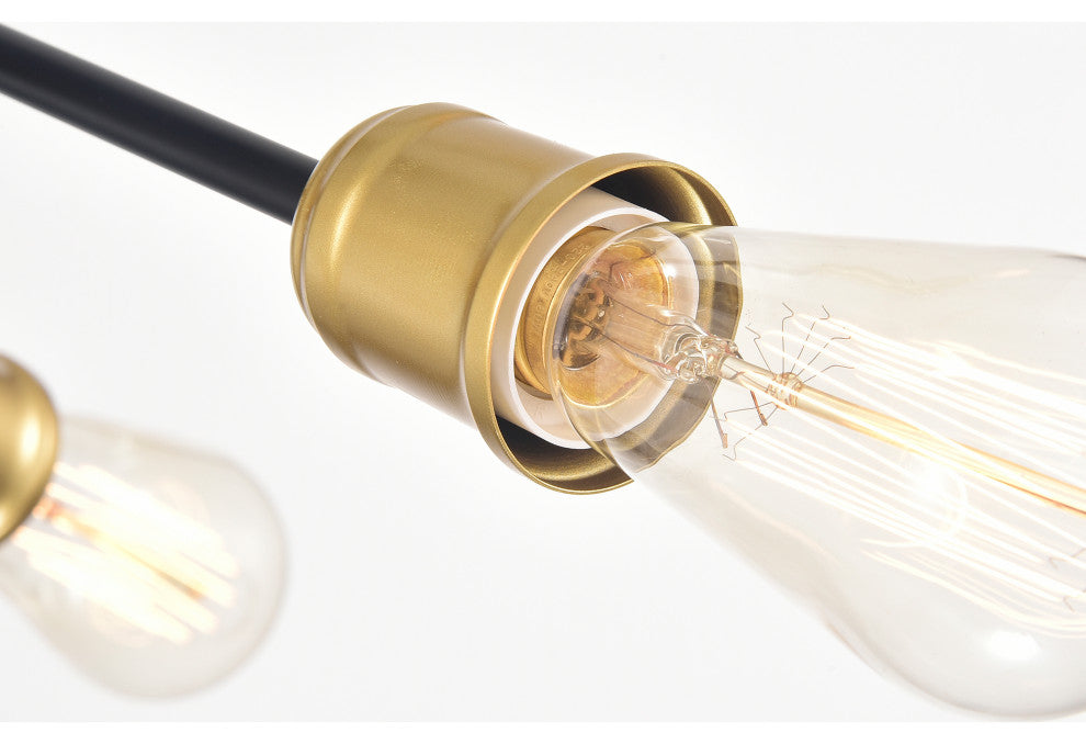 Sami 6-light Sputnik Black and Gold Chandelier