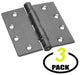 Nuk3y 4.5"x4.5", 2 Ball Bearing Hinge, Removable Pin, Set of 3, Satin Chrome