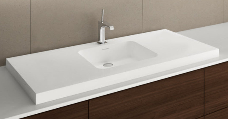 Deco Collection Lav Sink 48" With WETMAR BiO, Matte White, Single Sink
