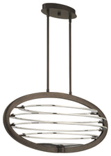 Transitional Chandelier, Dark Bronze/Polished Nickel
