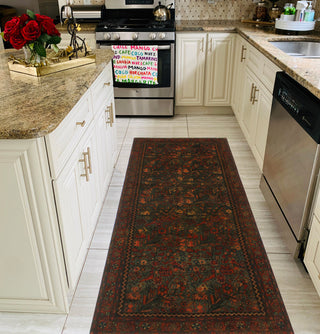 Semi Antique Camdyn Gray/Charcoal Runner, 3'9x9'0