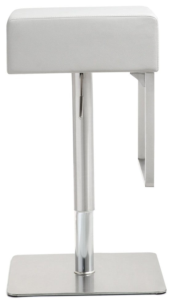 TOV Furniture Seville White Stainless Adjustable Barstool