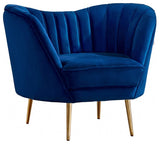 Margo Velvet Upholstered Set, Navy, Chair