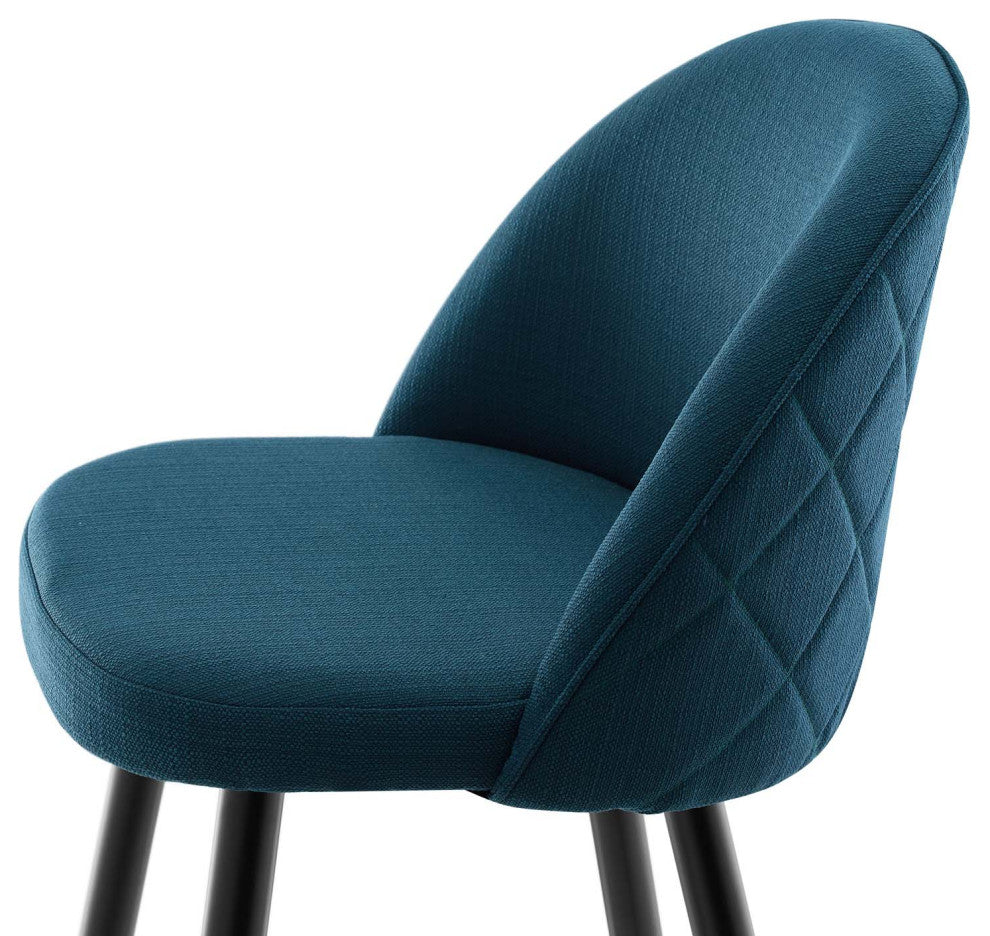 Bar Stool Chair Barstool, Set of 2, Fabric, Metal, Navy Blue, Modern, Bar Pub