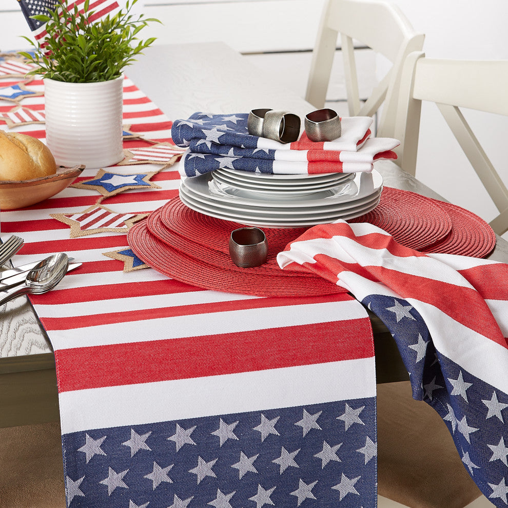 Round Woven Placemats Red, Set of 6