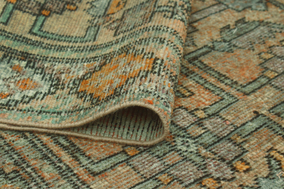 Vintage Distressed Aracy Rust/Grey Runner, 4'11 x 9'9