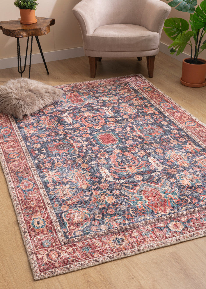 Vera Collection Multi 8'6" x 11'6" Rectangle Residential Indoor Area Rug