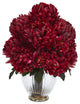 Nearly Natural Mum Artificial Arrangement In Vase, Rust