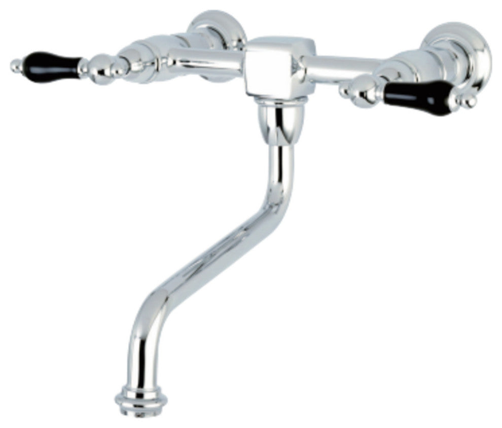 Kingston Brass Wall Mount Bathroom Faucet, Polished Chrome