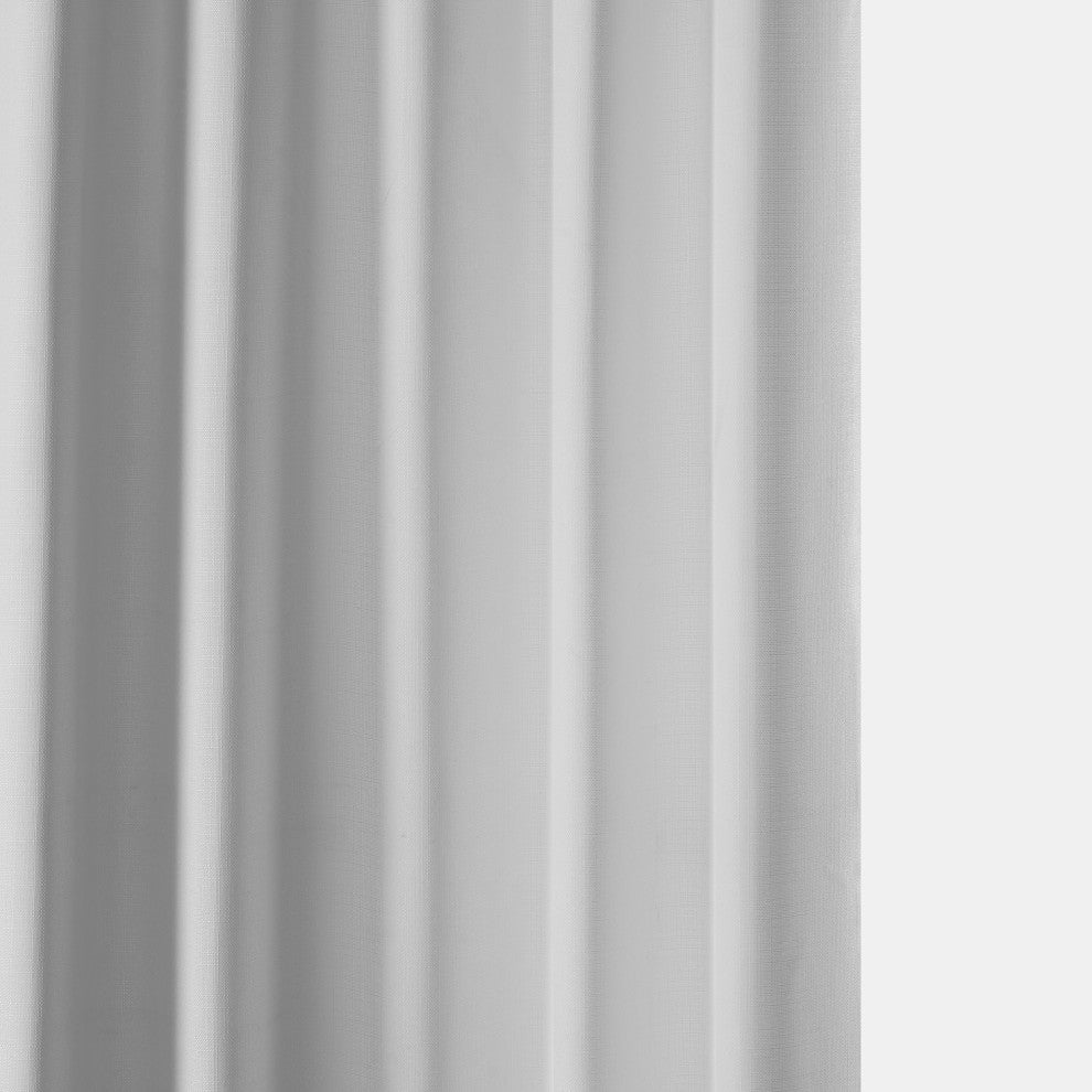 Italian Faux Linen Curtain Single Panel, Dove White, 50"x108"
