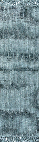 Para Hand Woven Area Rug, Light Blue/Gray, 2'2"x8'
