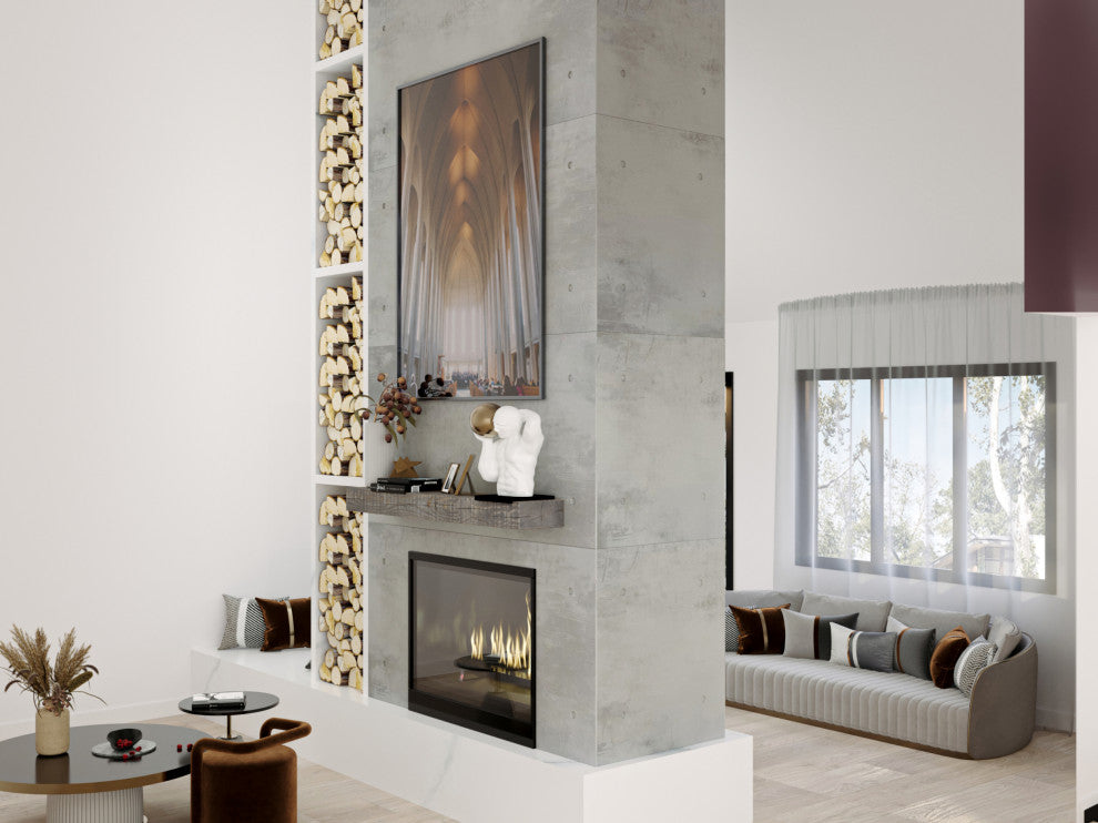Solid Beam Fireplace Mantel Shelf, Ash Gray, 48"