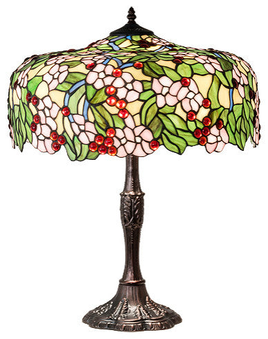 Meyda lighting 31148 26" High Tiffany Cherry Blossom Table Lamp