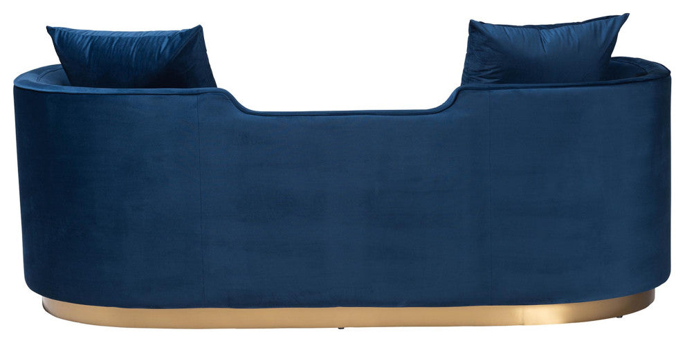 Rosy Glam Navy Blue Velvet Sofa