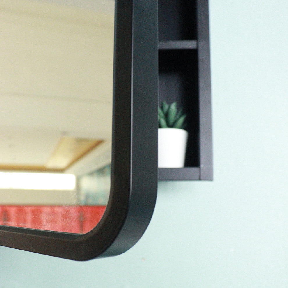 Rectangular Framed Surface/Recessed Mount Mirrored Medicine Cabinet with Shelves