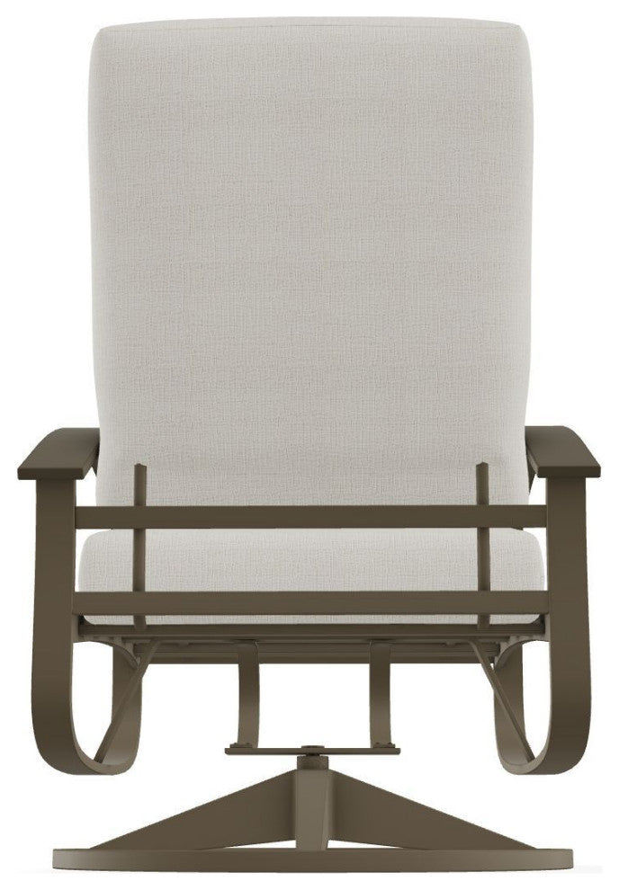 Belle Isle Cushion Outdoor Swivel Rocker, Grasscloth Buff/Beachwood