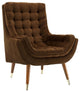 Brown Suggest Button Tufted Performance Velvet Lounge Chair