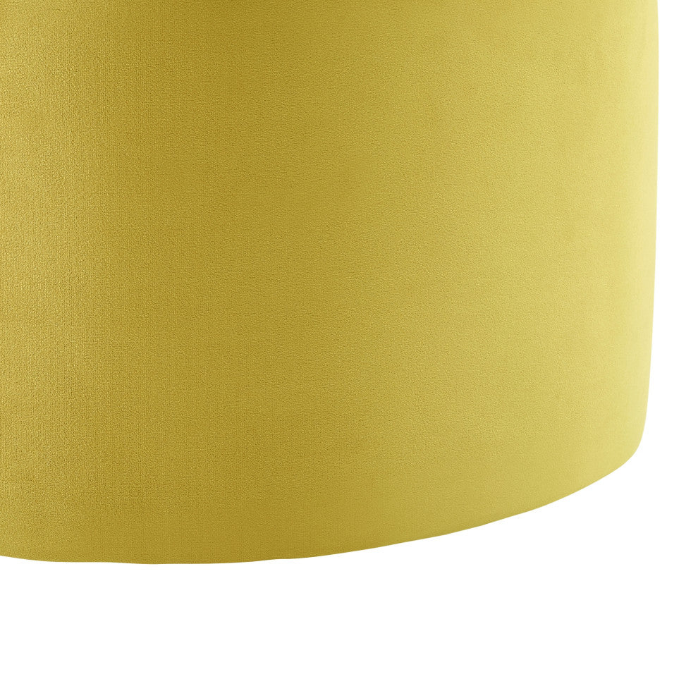 Rustic Manor Jalayah Ottoman, Upholstered, Velvet, Yellow