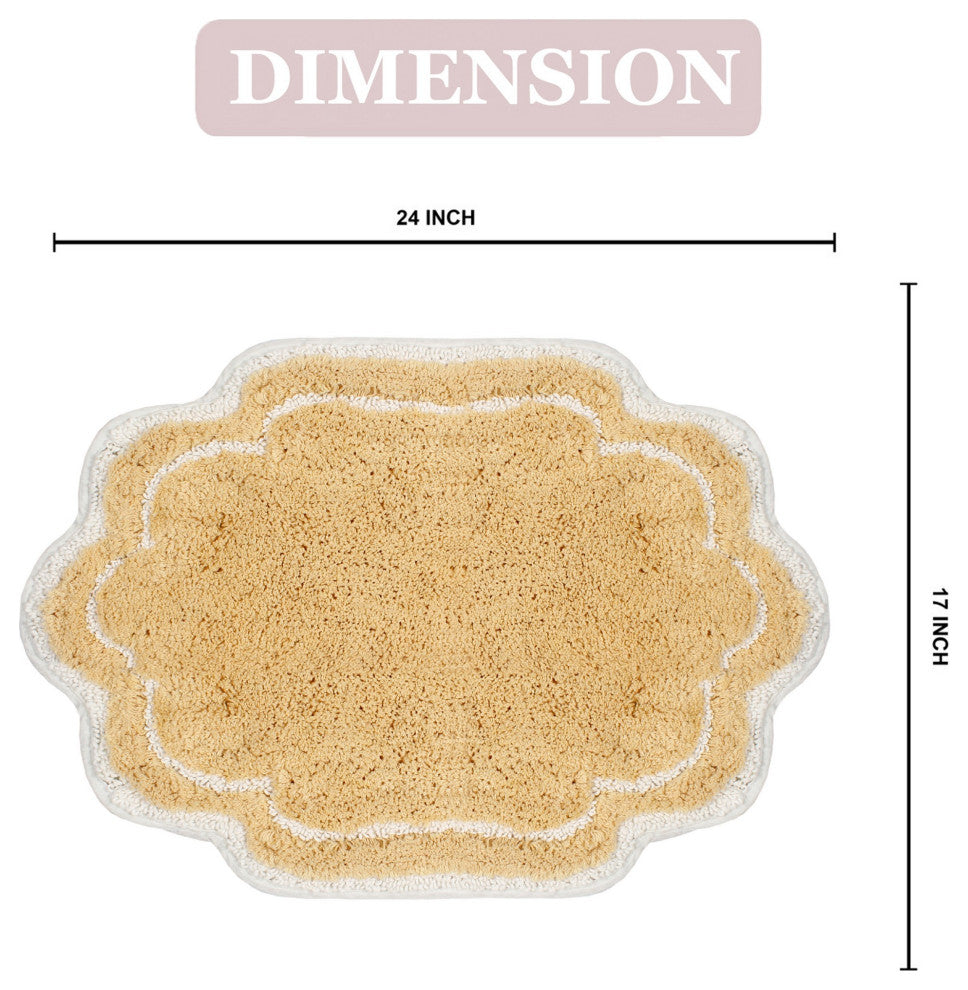 Allure Collection Absorbent Cotton Machine Washable Rug 17"x24", Yellow