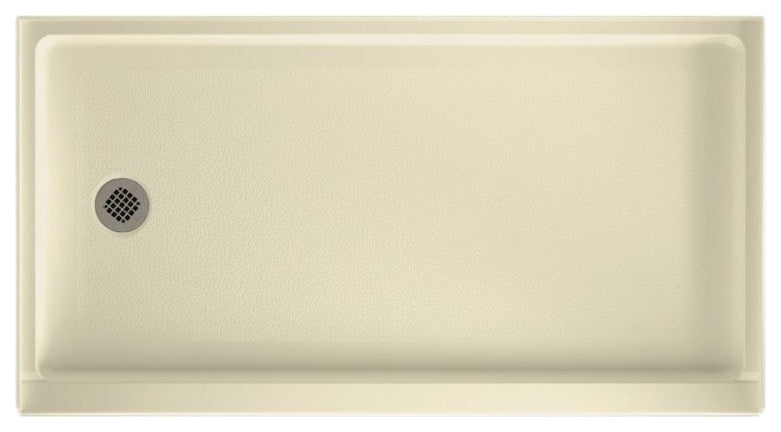 Swan 60x32x4 Solid Surface Shower Base, Left Drain, Bone