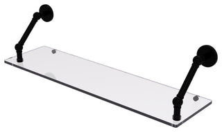 Prestige Skyline 30" Floating Glass Shelf, Matte Black