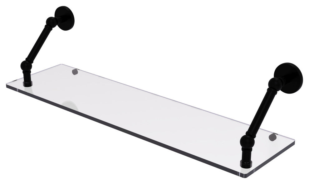 Prestige Skyline 30" Floating Glass Shelf, Matte Black