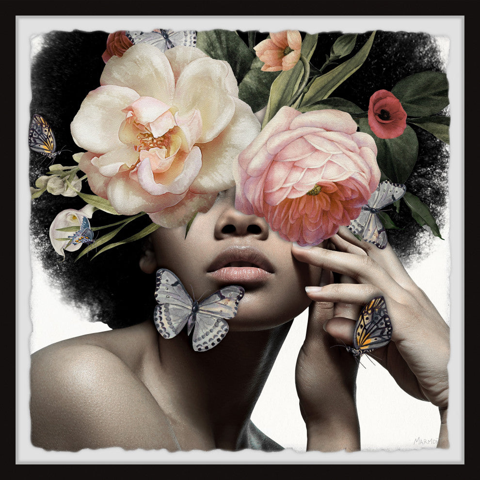 "Butterfly Surprise" Framed Painting Print, 32x32