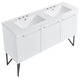 Annecy 60" White, Double Basin Bathroom Vanity With White, 3-Hole Sink Top