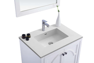 Laviva 313613-30W-MW 30" White Vanity with Matte White VIVA Stone Solid Surface