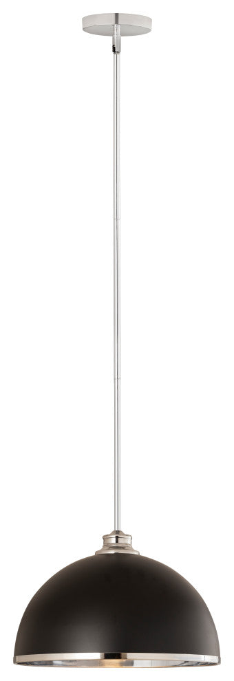Zlite 1004P14-MB-CH 1-Light Pendant, Matte Black