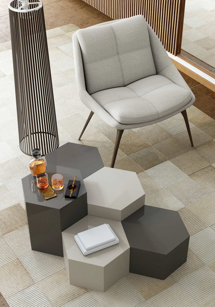 Centre 18in. Occasional Table, Glossy Dark Gull Gray