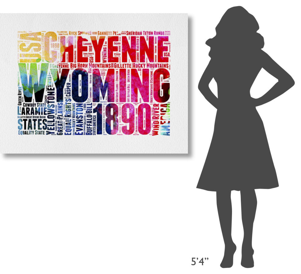 "Wyoming Watercolor Word Cloud" Fine Art Print