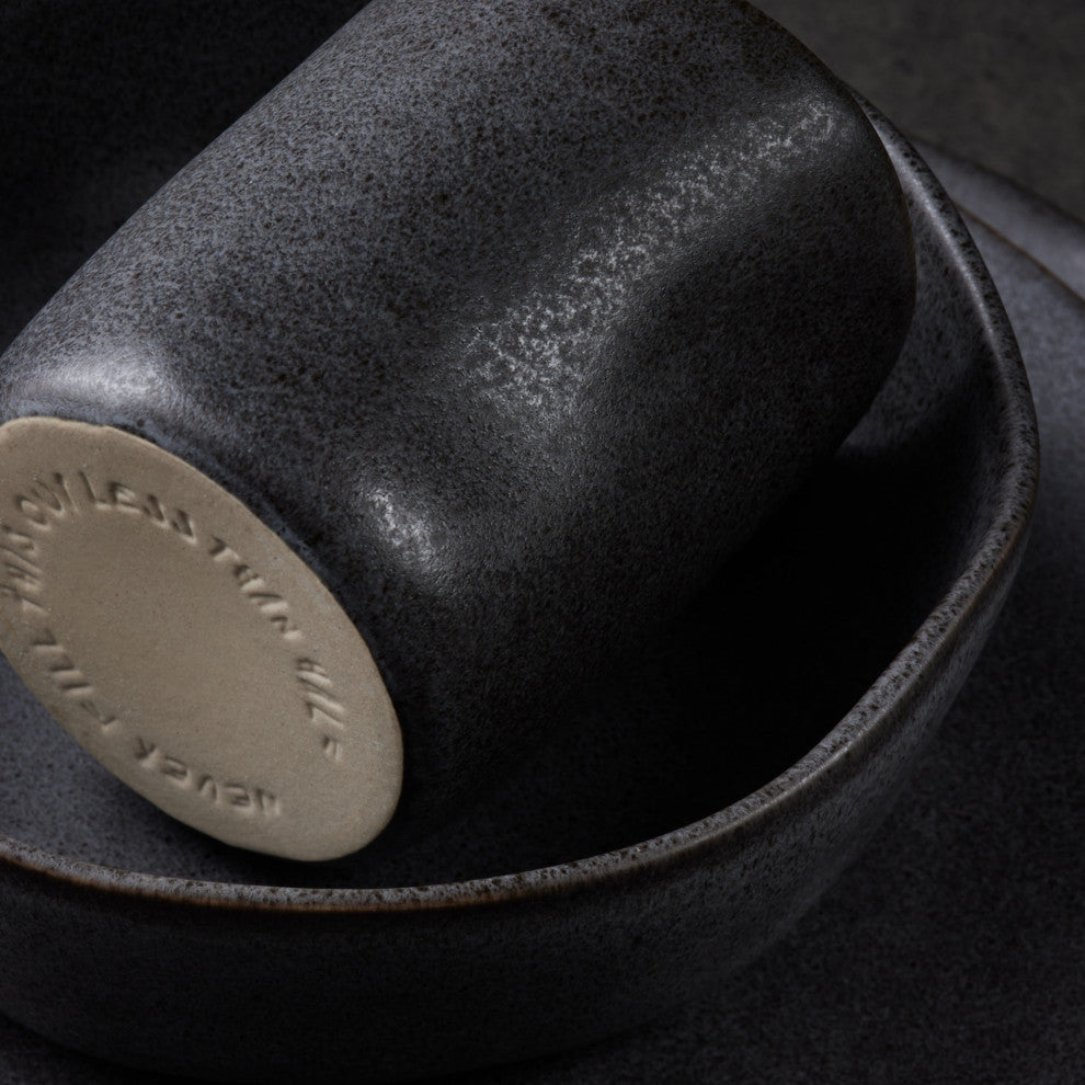 Stone by Mercer Project Hekonda Debossed Stoneware 32 Piece Dinnerware Set, Gray