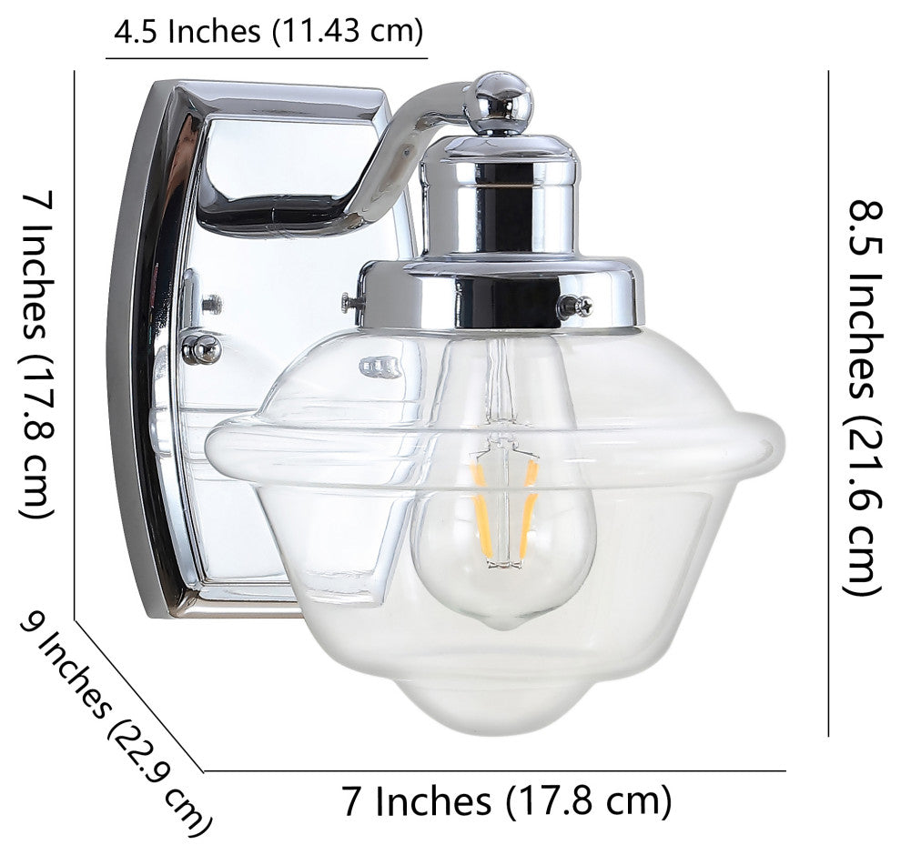 Orleans Iron LED Vanity Light, Chrome, 1 Bulb